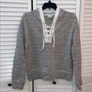 Grey hooded sweatshirt
